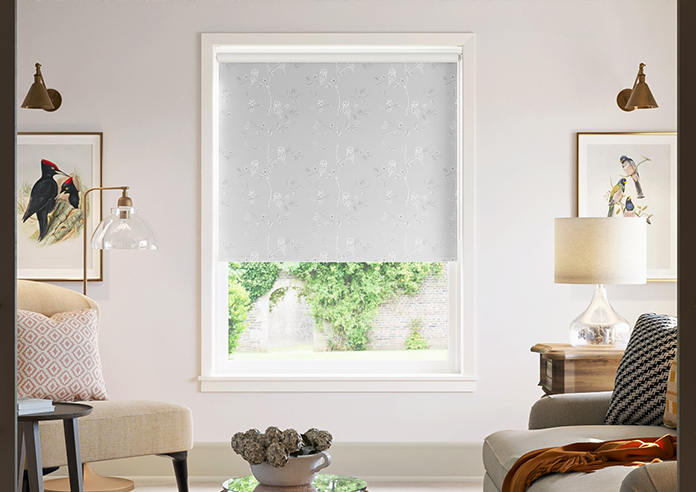 Treetop Owls, Silver - Roller Blind - Image 3
